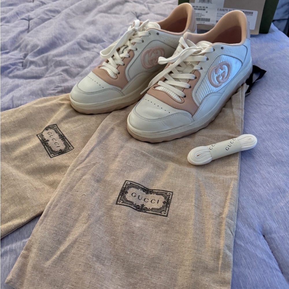 Gucci White and Pink Sneakers